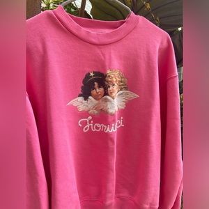 FIORUCCI relaxed sweatshirt with angels graphic in fuchsia